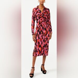 Stylish Pink, Orange, and Black Women's Buttondown Maxi Dress. (Size L 12-14)
